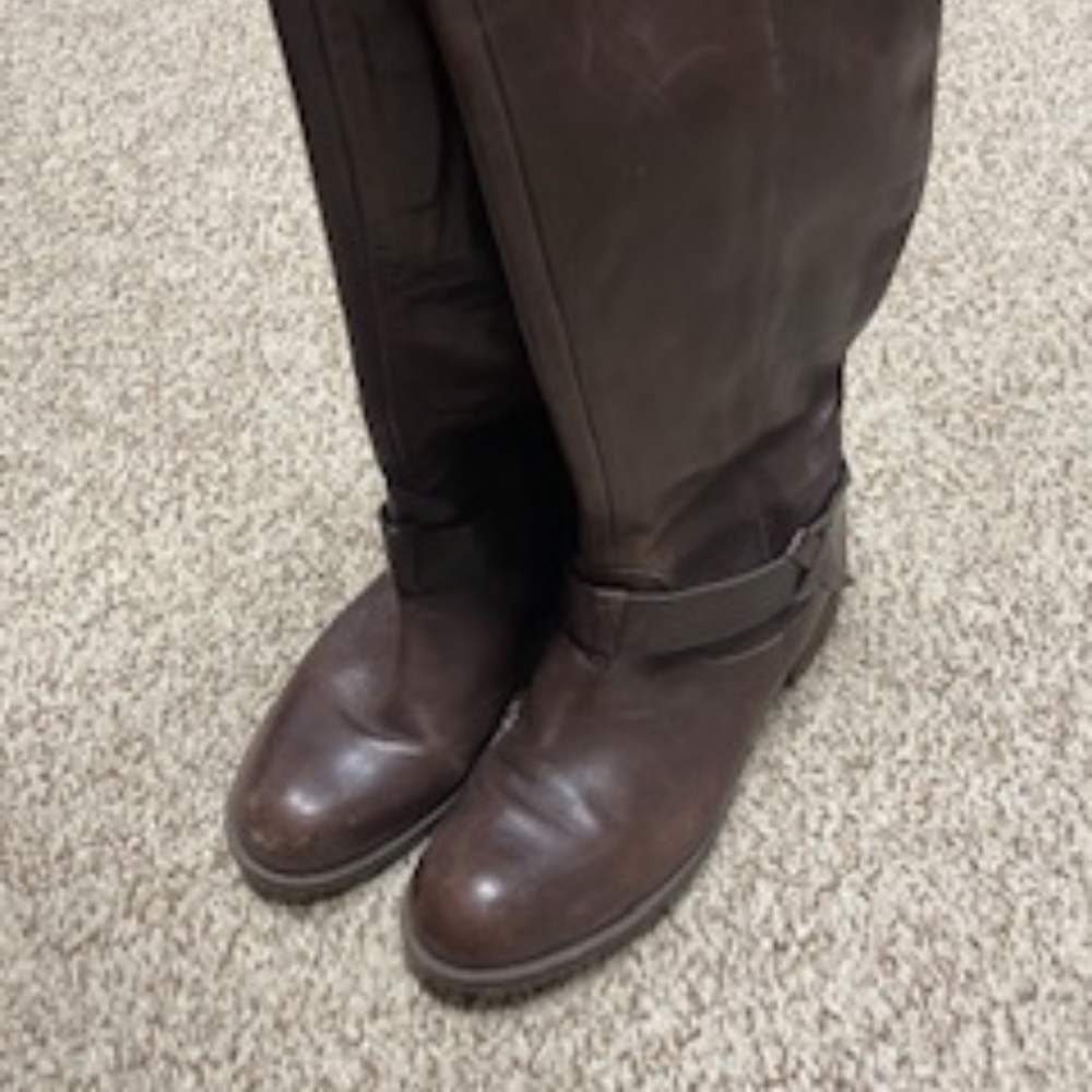 Anthropologie Hitched Knee Boots - Brown Leather - Picture 10 of 16